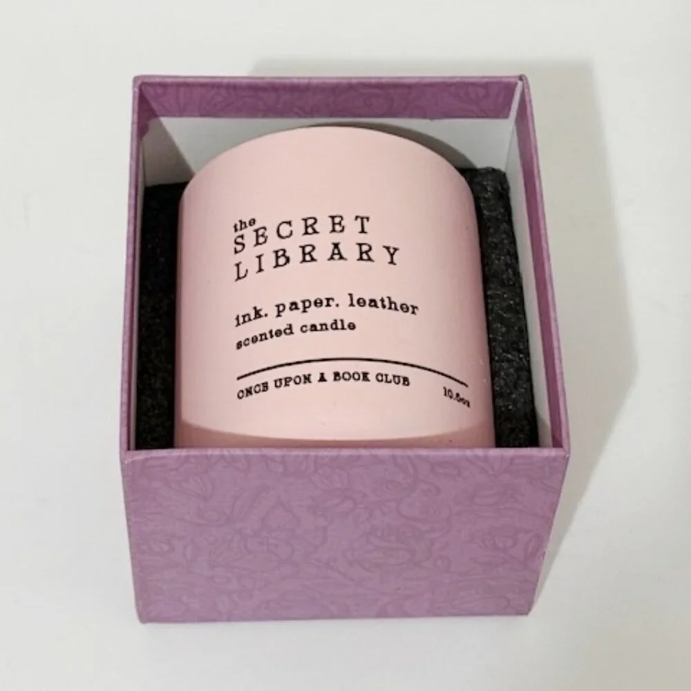 Once Upon A Book Club The Secret Library Ink Paper Leather Scented Candle 10.6oz